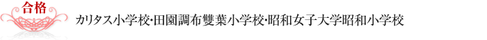 カリタス小学校・田園調布雙葉小学校・昭和女子大学昭和小学校